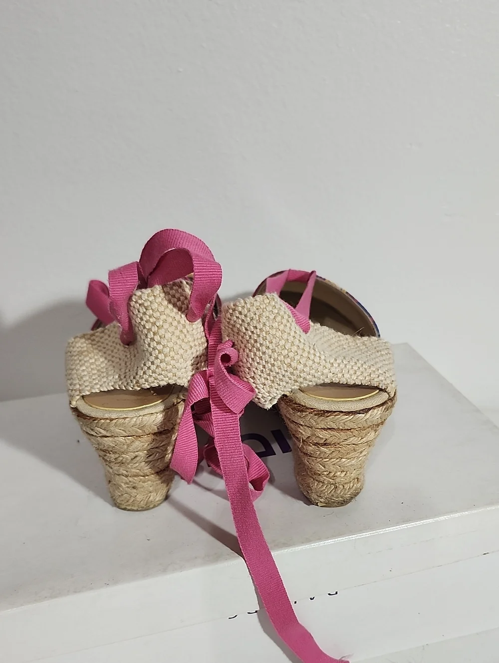 Bakers Pink Multicolor Espadrille Wedge Sandals